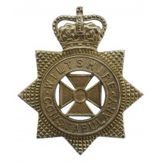 Wiltshire Constabulary Small Star Helmet Plate/Cap Badge - Queen'