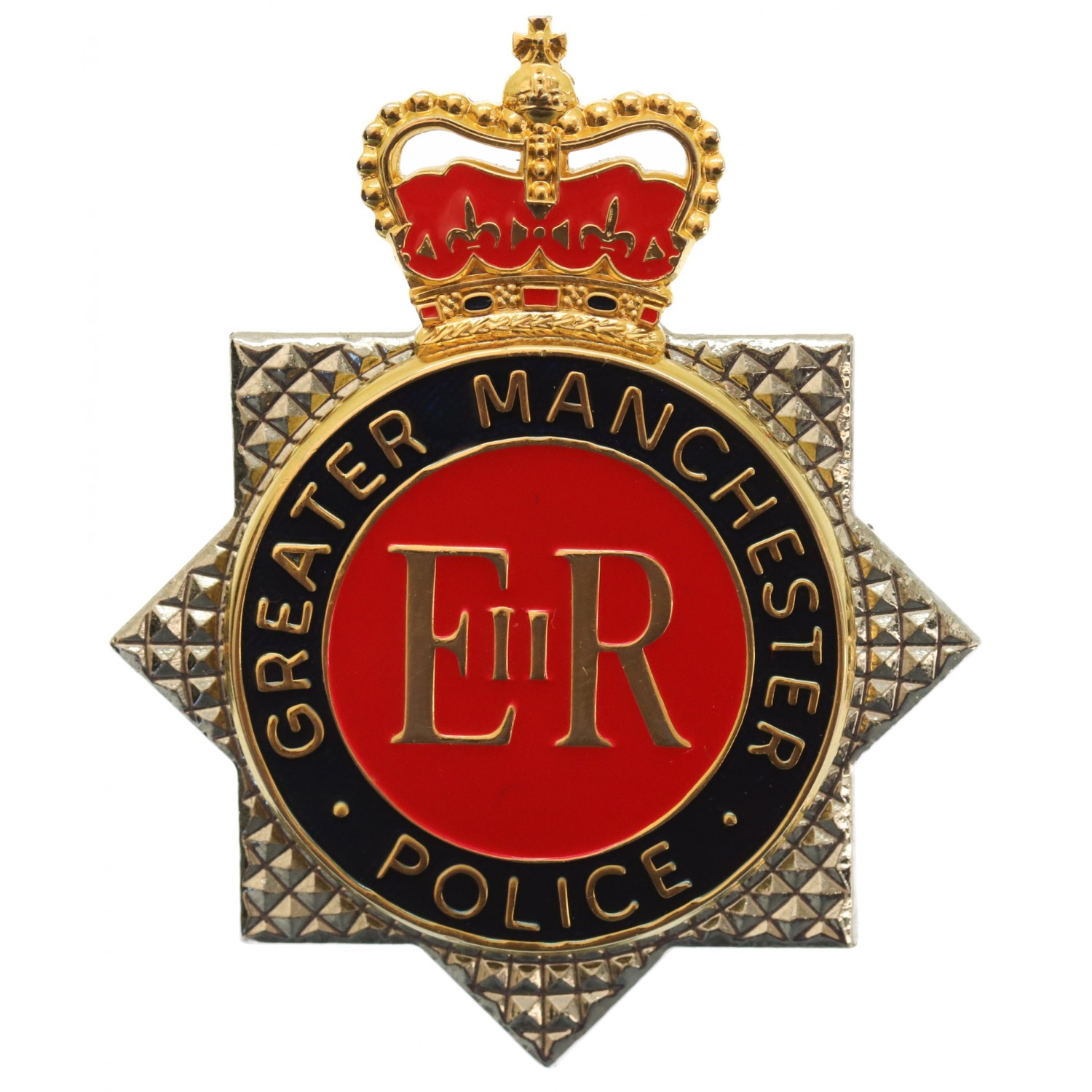 Greater Manchester Police Enamelled Star Cap Badge - Queen's Crown