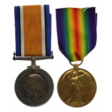 WW1 British War & Victory Prisoner of War Medal Pair - Pte. J.S. Jordan, King's Own Yorkshire Light Infantry