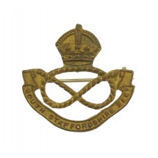 South Staffordshire Regiment Sweetheart Brooch - King's Crown