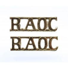Pair of Royal Army Ordnance Corps (R.A.O.C.) Anodised (Staybrite) Shoulder Titles