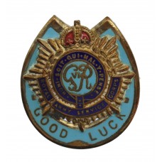 George VI Royal Army Service Corps (R.A.S.C.) Enamelled Good Luck Horseshoe Sweetheart Brooch