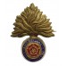 Royal Fusiliers Brass & Enamel Sweetheart Brooch - King's Crown