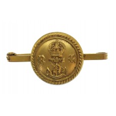 Royal Naval Reserve (R.N.R.) Button Sweetheart Brooch - King's Crown