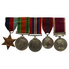 WW2, 1953 Coronation and EIIR Long Service Medal Group of Five - BQMS. A. Mellis, Royal Artillery