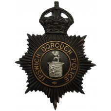 Ipswich Borough Police Night Helmet Plate - King's Crown