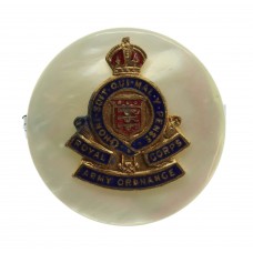 Royal Army Ordnance Corps (R.A.O.C.) Mother of Pearl Sweetheart Brooch - King's Crown