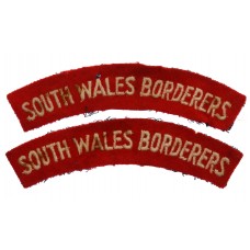 Pair of South Wales Borderers (SOUTH WALES BORDERERS) Cloth Shoulder Titles