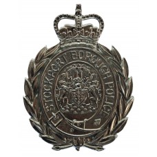 Stockport Borough Police Wreath Helmet Plate - Queen's Crown (Non Voided Centre)