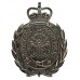 Stockport Borough Police Wreath Helmet Plate - Queen's Crown (Non Voided Centre)