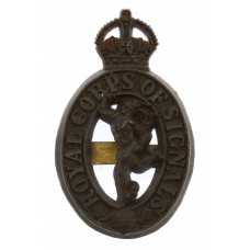 Royal Corps of Signals WW2 Plastic Economy Cap Badge