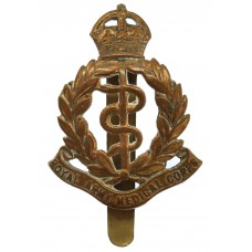Royal Army Medical Corps (R.A.M.C.) Brass Cap Badge - King's Crow