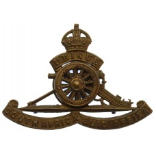 South African Artillery Cap Badge - King's Crown (Revolving Wheel)