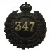 Sheffield City Police Black Wreath Cap Badge - King's Crown