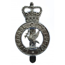 Liverpool City Police Cap Badge - Queen's Crown