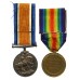 WW1 British War & Victory Medal Pair - Pte. E.R. Morritt, 8th Bn. York & Lancaster Regiment - Wounded (Somme)