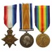 WW1 1914-15 Star Medal Trio - Pte. A. Fields, York & Lancaster Regiment - Wounded