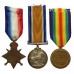 WW1 1914-15 Star Medal Trio - Pte. A. Fields, York & Lancaster Regiment - Wounded