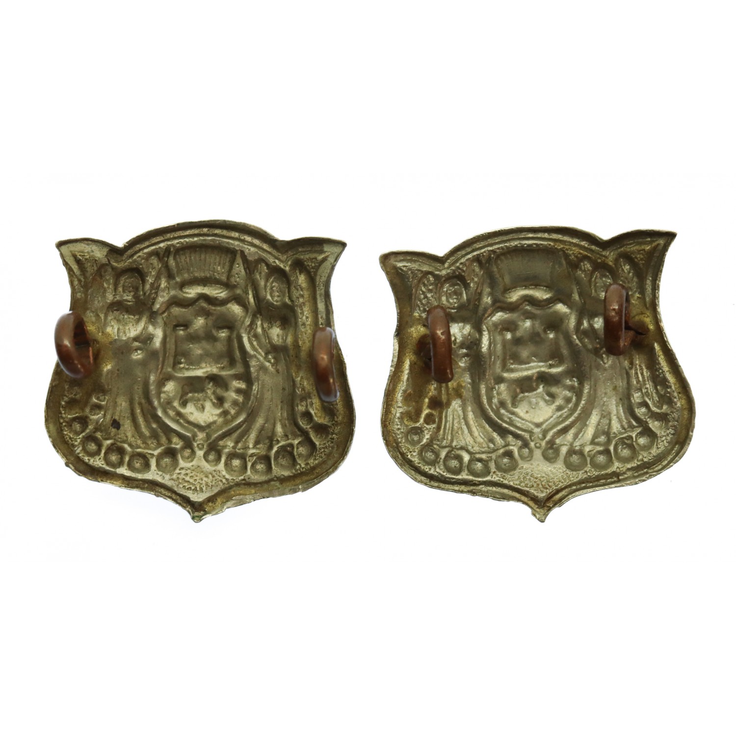 Pair of Norwich City Police White Metal Collar Badges