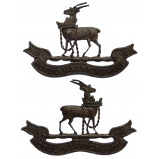 Pair of Royal Warwickshire Regiment Officer's Service Dress Collar Badges