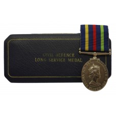 EIIR Civil Defence Long Service Medal in Box - Unnamed