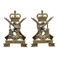 Pair of Kent & County of London Yeomanry (Sharpshooters) Anodised (Staybrite) Collar Badges