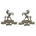 Pair of Queen's Own Buffs, Royal Kent Regiment Anodised (Staybrite) Collar Badges