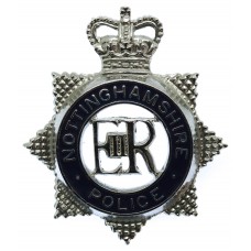 Nottinghamshire Police Enamelled Star Cap Badge - Queen's Crown