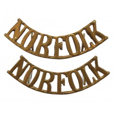 Pair of Norfolk Regiment (NORFOLK) Shoulder Titles