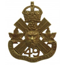 Canadian 49th The Loyal Edmonton Regiment Cap Badge - King's Crown