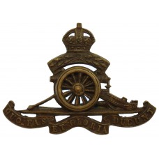 Royal Artillery Territorial Officer's Service Dress Cap Badge - King's Crown