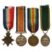 WW1 1914-15 Star, British War Medal, Victory Medal and Territorial Efficiency Medal Group of Four - Pte. J.E. Harrison, Royal Army Medical Corps