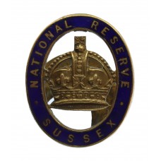 WW1 National Reserve Sussex Enamelled Lapel Badge