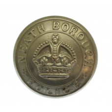 Neath Borough Police White Metal Button - King's Crown (24mm)