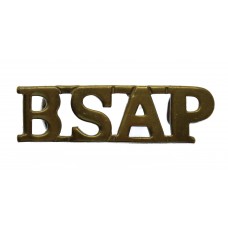Rhodesia British South Africa Police (BSAP) Brass Shoulder Title