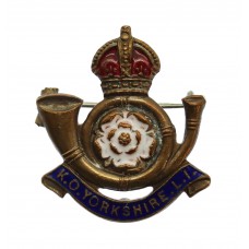 King's Own Yorkshire Light Infantry (K.O.Y.L.I.) Enamelled Sweetheart Brooch - King's Crown