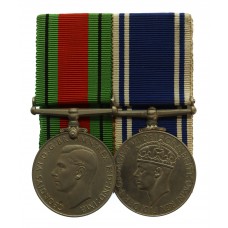 WW2 Defence Medal and George VI Police Long Service & Good Conduct Medal Pair - Constable Harold Wilfred Chaffe, Cheshire Constabulary