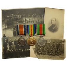 WW1 British War Medal, Victory Medal & WW2 Defence Medal Group of Three - Dvr. W. Heritage, Royal Artillery - Twice Wounded