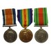 WW1 British War Medal, Victory Medal & WW2 Defence Medal Group of Three - Dvr. W. Heritage, Royal Artillery - Twice Wounded