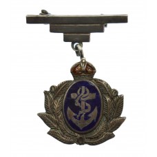  Royal Navy Silver & Enamel Pendant Sweetheart Brooch - King's Crown