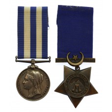 Egypt Medal and 1884-6 Khedives Star Medal Pair - Pte. W.H. Hood, 1st Bn. South Staffordshire Regiment