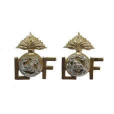 Pair of Lancashire Fusiliers Anodised (Staybrite) Collar Badges