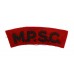 Military Provost Staff Corps (M.P.S.C.) Cloth Shoulder Title