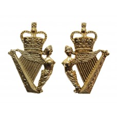 Pair of Ulster Defence Regiment (U.D.R.) Anodised (Staybrite) Collar Badges
