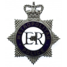 Metropolitan Police Senior Officer's Enamelled Cap Badge - Queen'