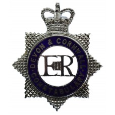 Devon & Cornwall Constabulary Senior Officer's Enamelled Cap Badge - Queen's Crown