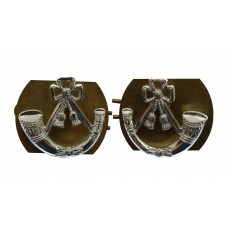 Pair of Light Infantry Anodised (Staybrite) Collar Badges