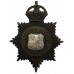 Durham County Constabulary Black Helmet Plate - King's Crown