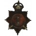 Durham County Constabulary Black Helmet Plate - King's Crown