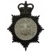 Durham County  Constabulary Black & Chrome Helmet Plate - Queen's Crown